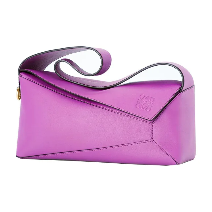 LOEWE Puzzle Hobo Bag In Nappa Calfskin Bright Purple-3