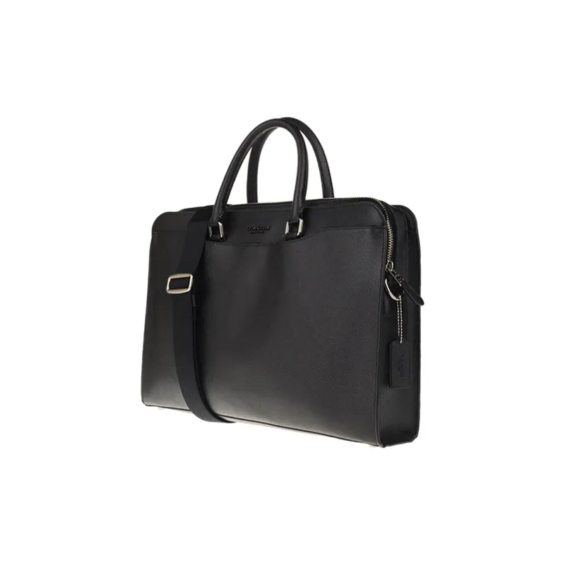 COACH Beckett Leather Briefcase Laptop Bag One Shoulder Handbag Large Size Men's Black-1