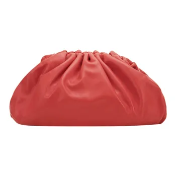 Bottega Veneta Cow Leather Clutch Women's Red
