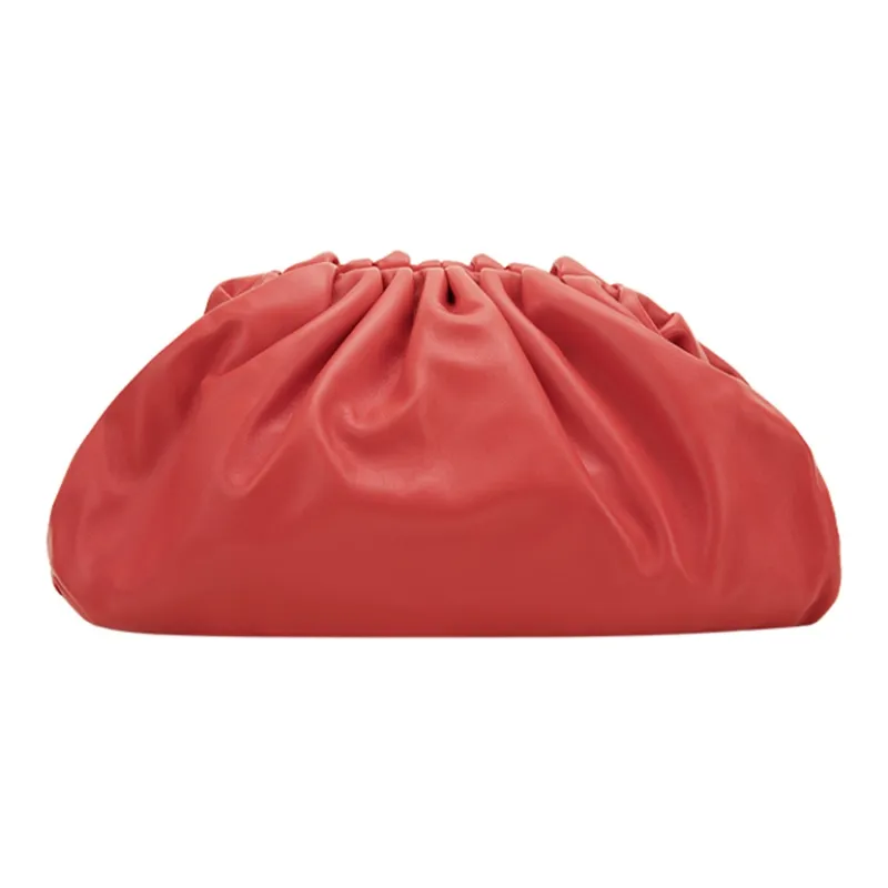 Bottega Veneta Cow Leather Clutch Women's Red-0