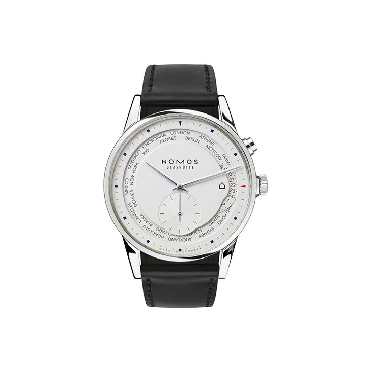 NOMOS Automatic Mechanical Movement Men's Watches Watch White Dial Stainless Steel Watch Case Genuine Leather Strap-0