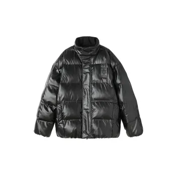 NORVINCY Cropped Cycling Loose Fit Stand Collar Puffer Jacket Winter Unisex