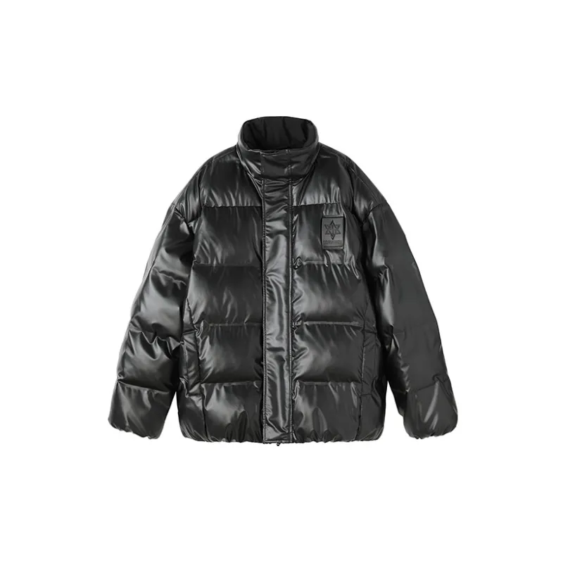 NORVINCY Cropped Cycling Loose Fit Stand Collar Puffer Jacket Winter Unisex-0
