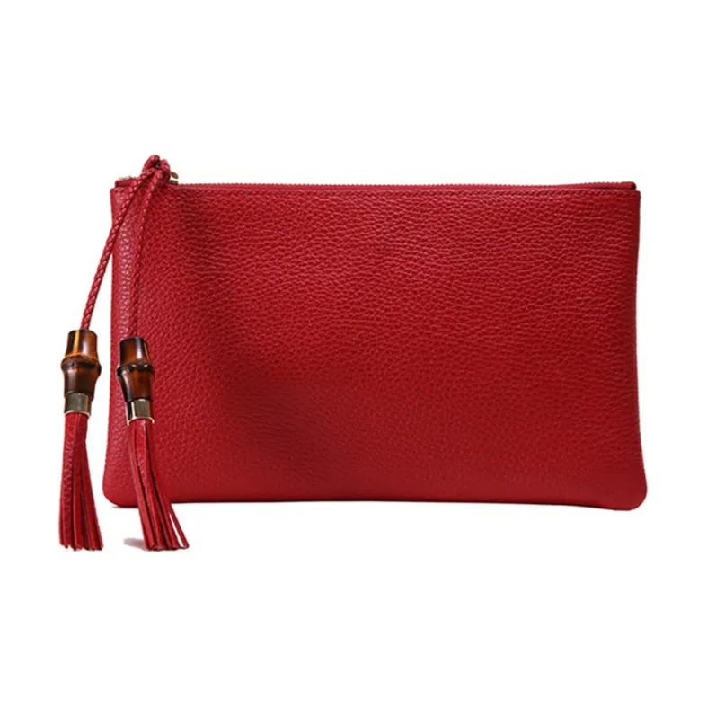 GUCCI Leather Clutch Women's Red-0