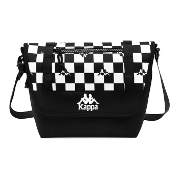 Kappa Polyester Messenger Bag, Shoulder Bag, Crossbody Bag Medium Size Men's Black White Checkerboard