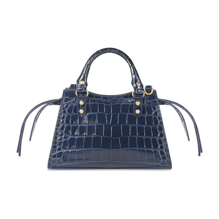 Balenciaga Cow Leather Handbag Mini Women's Blue-1