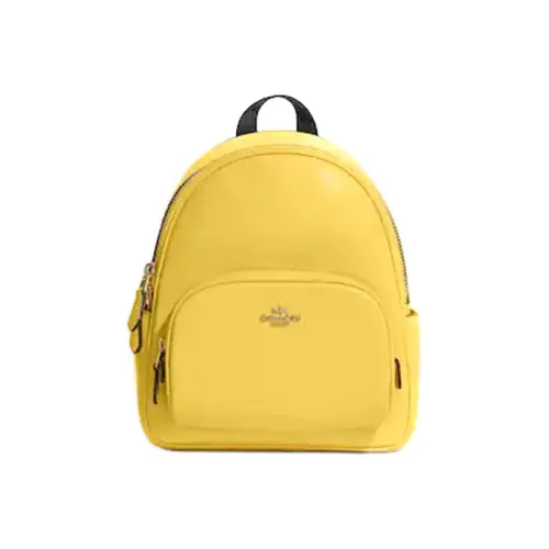 COACH Leather Backpack Small Size Women's Yellow Candy Color