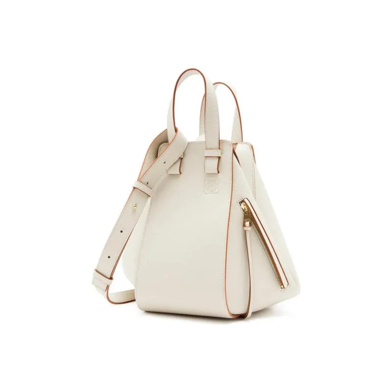 LOEWE Hammock Calfskin Hammock Bag, Handbag, Shoulder Bag, Crossbody Bag Trumpets Women's White-1