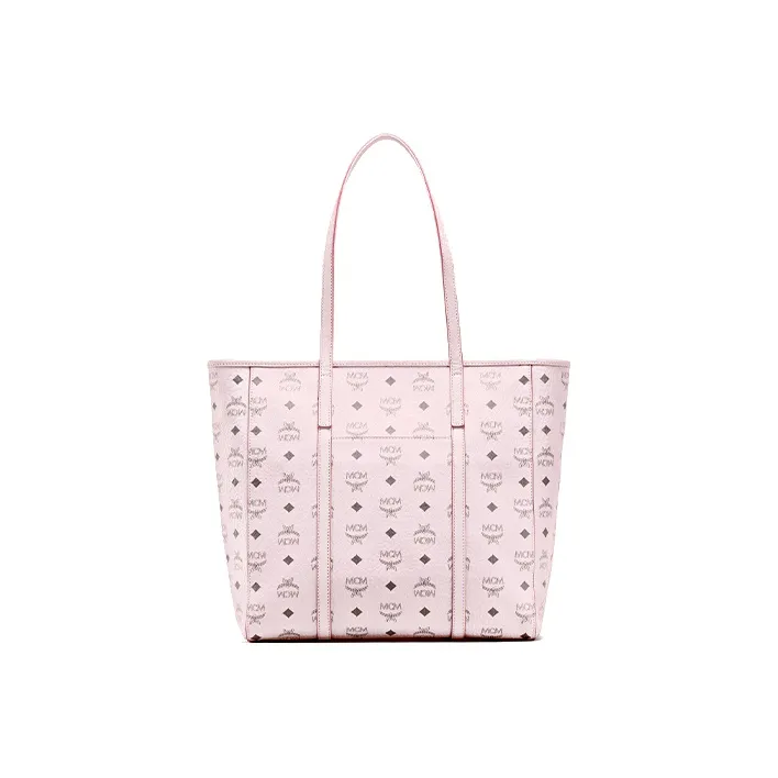 MCM Cow Leather Tote Bag, Shopping Bag, Handbag, Shoulder Bag Medium Size Women's Cherry Blossom Pink-1