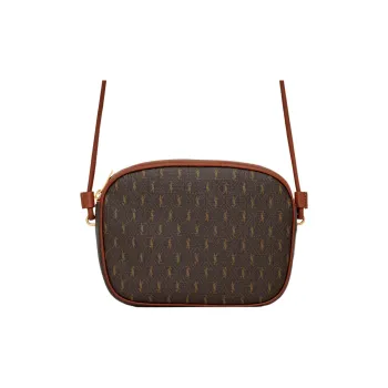 SAINT LAURENT Canvas With Leather Canvas Bag, Camera Bag, Crossbody Bag, Shoulder Bag Women's Chestnut Brown