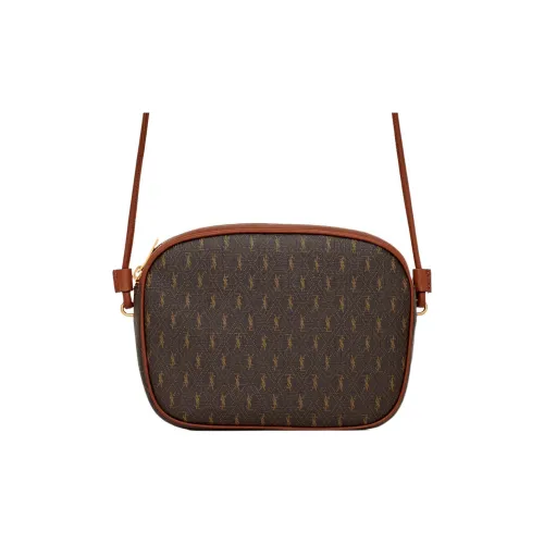 SAINT LAURENT Canvas With Leather Canvas Bag, Camera Bag, Crossbody Bag, Shoulder Bag Women's Chestnut Brown