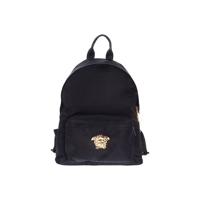 VERSACE Nylon Fabric Backpack Unisex Black-0