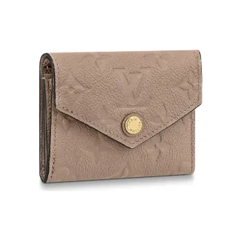 LOUIS VUITTON Embossed Soft Grained Cow Leather Wallet Women's Gray