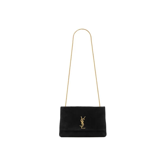 SAINT LAURENT KATE Calfskin Lambskin With Suede Leather Crossbody Bag, Shoulder Bag Women's Black-1