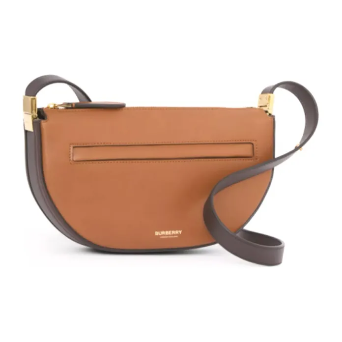 Burberry Olympia Leather Shoulder Bag Crescent Bag Handbag Shoulder Bag Crossbody Bag Small Size Women's Brown-2