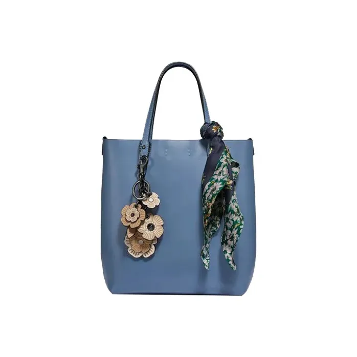 COACH Central Cow Leather Tote Bag Shopping Bag Handbag Shoulder Bag Crossbody Bag Medium Size Women's Blue-1