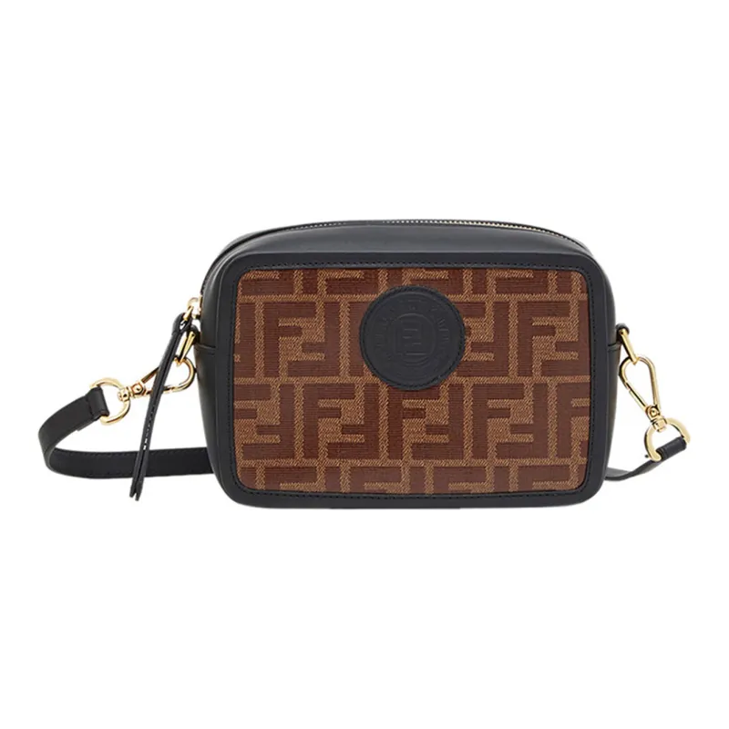 FENDI Cow Leather Crossbody Bag Shoulder Bag Women's Brown-0