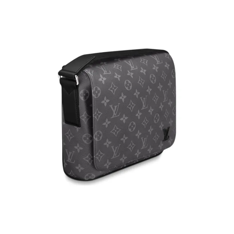 LOUIS VUITTON District Eclipse Canvas With Cow Leather Messenger Bag, Crossbody Bag, Shoulder Bag Men's Black Gray-2