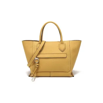 LONGCHAMP Mailbo Large Cow Leather Crossbody Bag Shoulder Bag Handbags Medium Size Women's Yellow