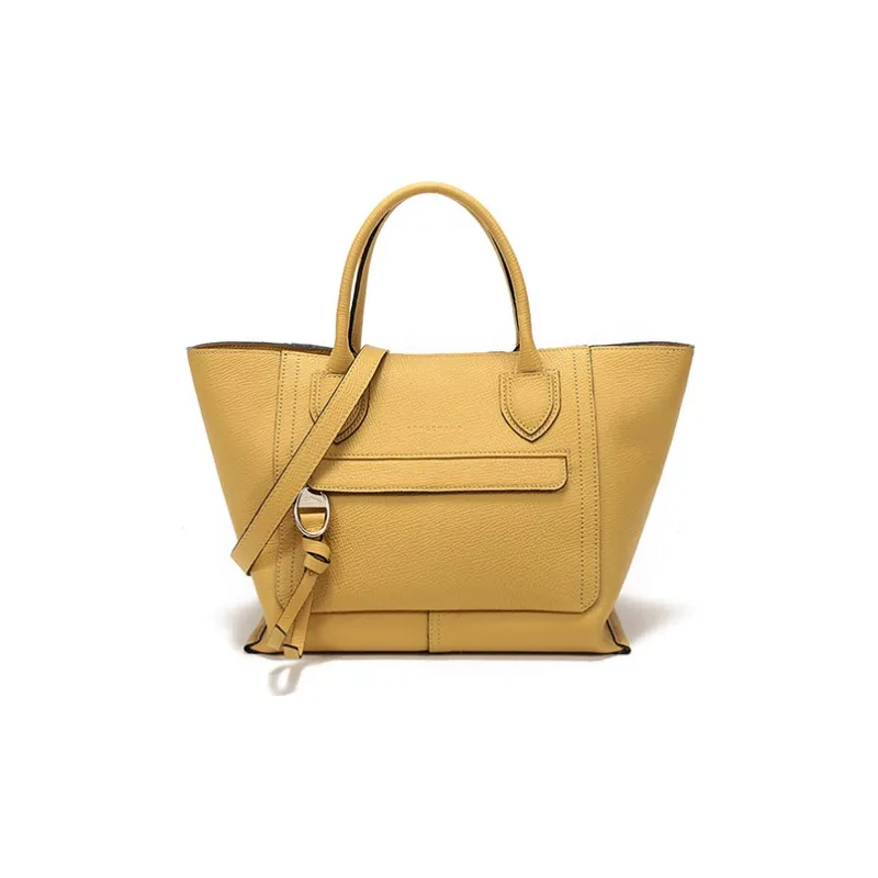 LONGCHAMP Mailbo Large Cow Leather Crossbody Bag Shoulder Bag Handbags Medium Size Women's Yellow-0
