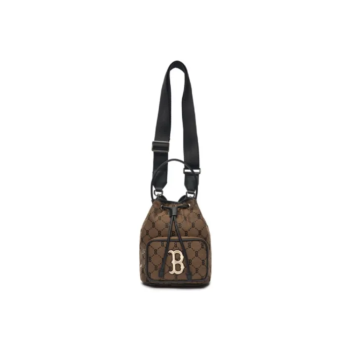 MLB Monogram Collection Polyester Bucket Bags Handbags Shoulder Bag Crossbody Bag Regular Women's Coffee-1