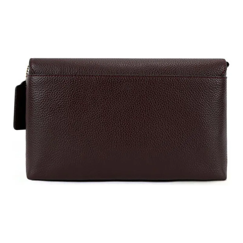 COACH Crosstown Pebbled Leather Small Square Bag, Shoulder Bag, Crossbody Bag Medium Size Women's Dark Red-2