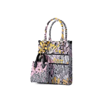 FION Fabric Shoulder Bag, Crossbody Bag, Handbag Regular Women's Pink/Black