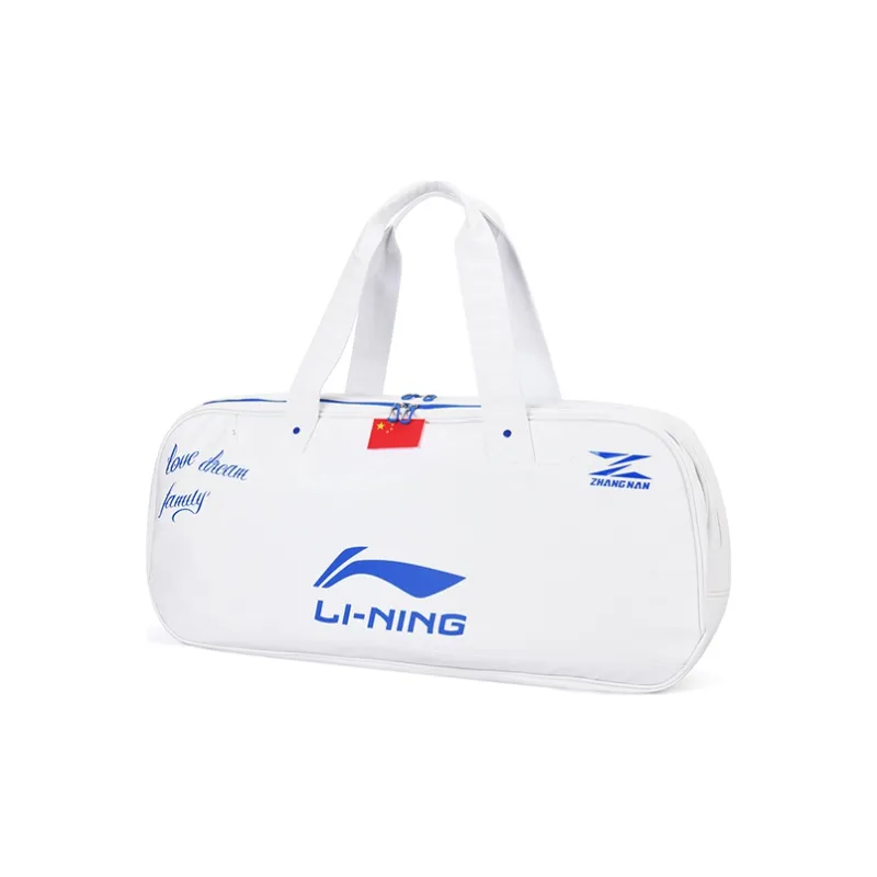 LiNing Microfiber Synthetic Leather Badminton Square Bag Handbag Regular Unisex White Blue-1