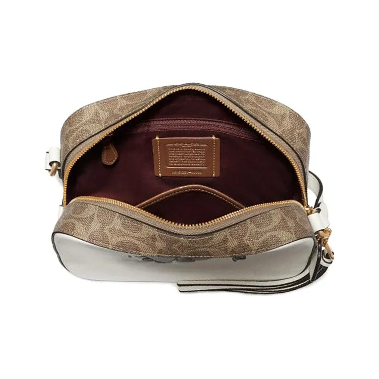 COACH Disney Collaboration Leather Small Square Bag Camera Bag Shoulder Bag Crossbody Bag Medium Size Women's Ecru-2