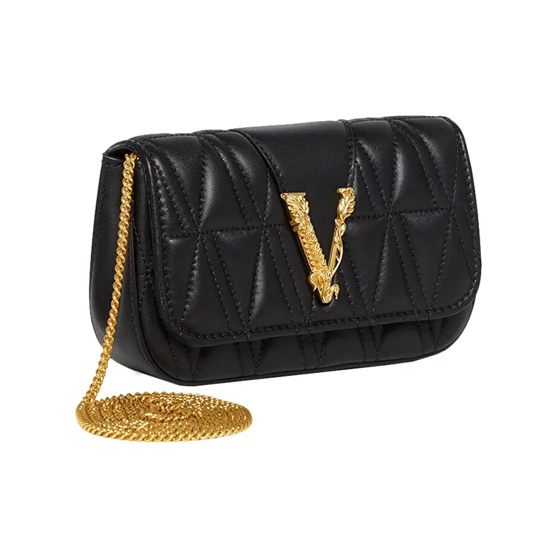 FANSIZHE Sheepskin Evening Party Bag Crossbody Bag Shoulder Bag Women's Black-1
