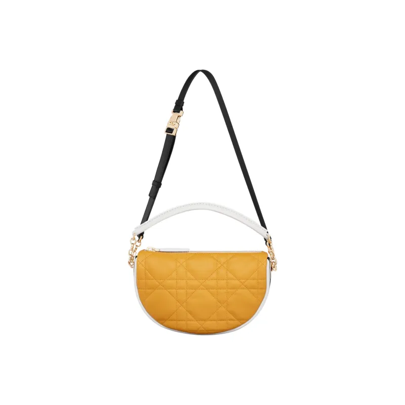 DIOR Sheepskin HOBO Bag, Dumpling Bag, Handbag, Crossbody Bag Small Size Women's Mustard Yellow-4