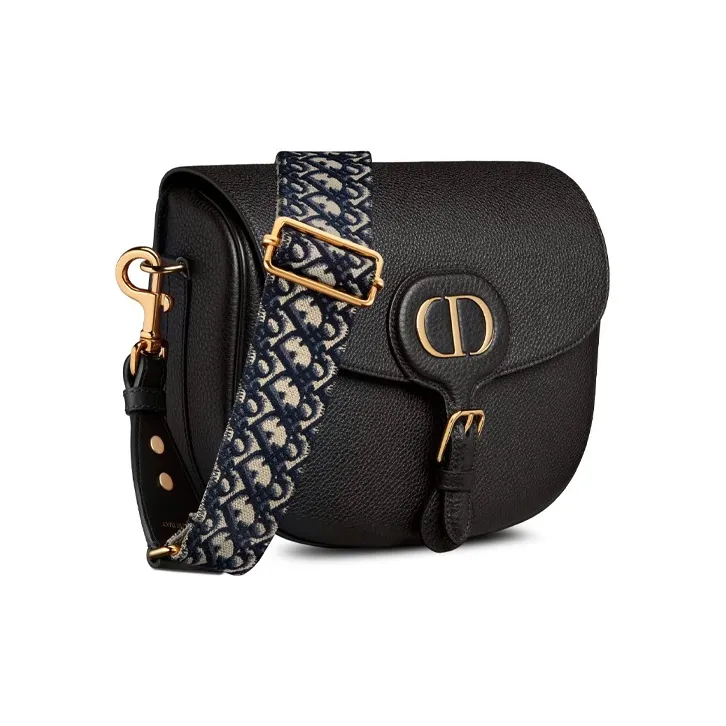 DIOR Bobby Grained Calfskin Shoulder Bag, Crossbody Bag Tubas Women's Black-1