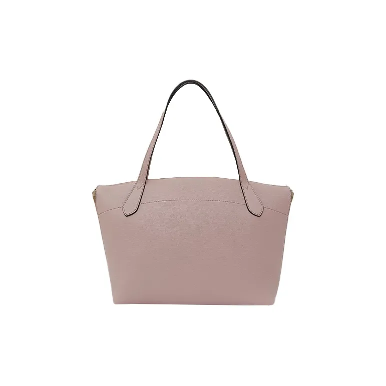 Burberry Calfskin With Cotton Tote Bag Shopping Bag Shoulder Bag Handbag Women's Cameo Brown Pink-4