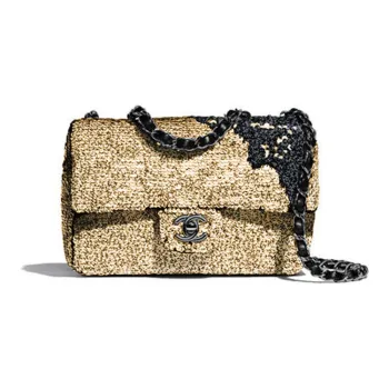 CHANEL Sequins Flap Bag Handbag, Shoulder Bag, Crossbody Bag Women's Gold