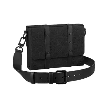 LOUIS VUITTON Trunk Cow Leather Soft Box Small Square Bag, Messenger Bag, Shoulder Bag, Crossbody Bag Men's Black