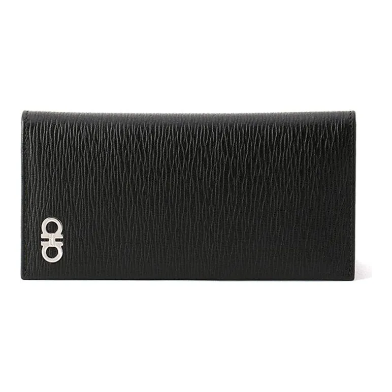FERRAGAMO Leather Wallet Men's Black With Red Lining-0