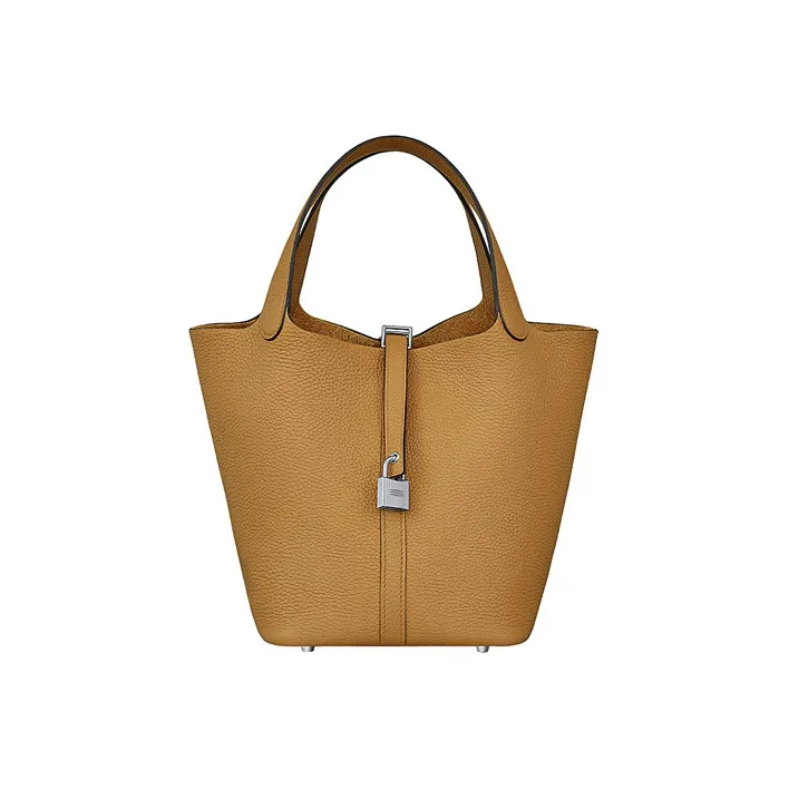 HERMES Picotin Lock Clemence Bullock Leather Bucket Bags Handbags Women's 4B Biscuit Cookie-0
