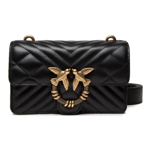 PINKO SIMPLY Cow Leather Flying Bird Swallow Bag Shoulder Bag Crossbody Bag Mini Women's Black