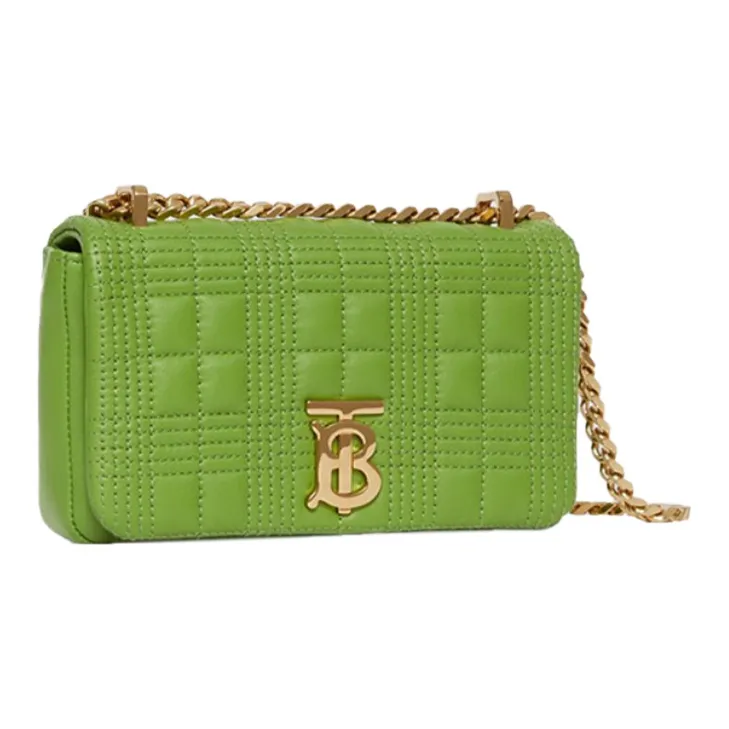 Burberry Lola Bag Quilting Lambskin Crossbody Bag, Shoulder Bag Mini Women's Green-3