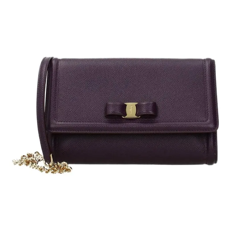 FERRAGAMO Leather Shoulder Bag Crossbody Bag Mini Women's Purple-0