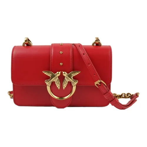 PINKO SIMPLY Cow Leather Swift Bag Shoulder Bag Crossbody Bag Mini Women's Red