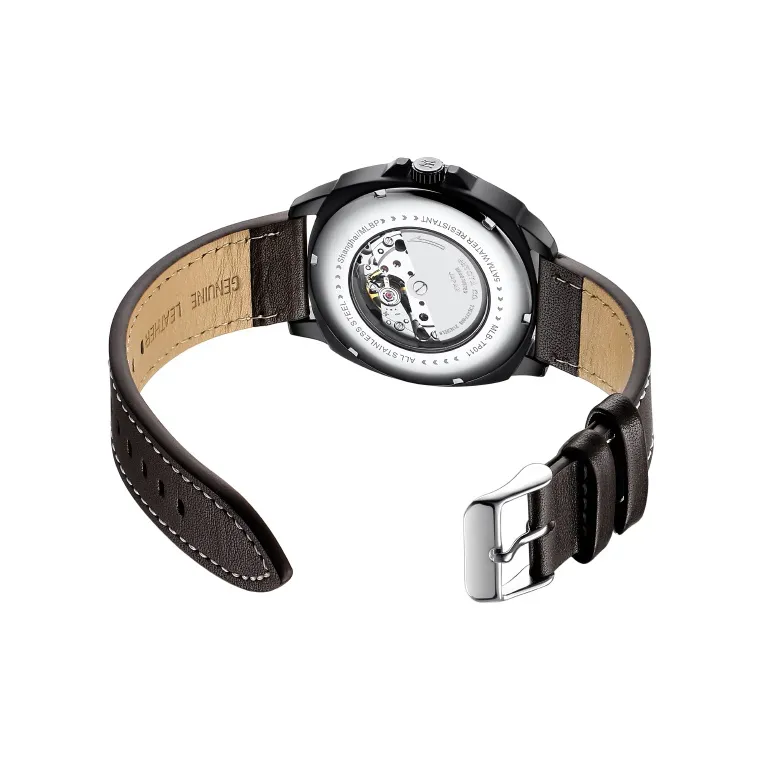 MLB Wrist Watch Automatic Mechanical Movement Leather Watch Bands 43 Black Dial Men's Watches MLB-TP011-2-2