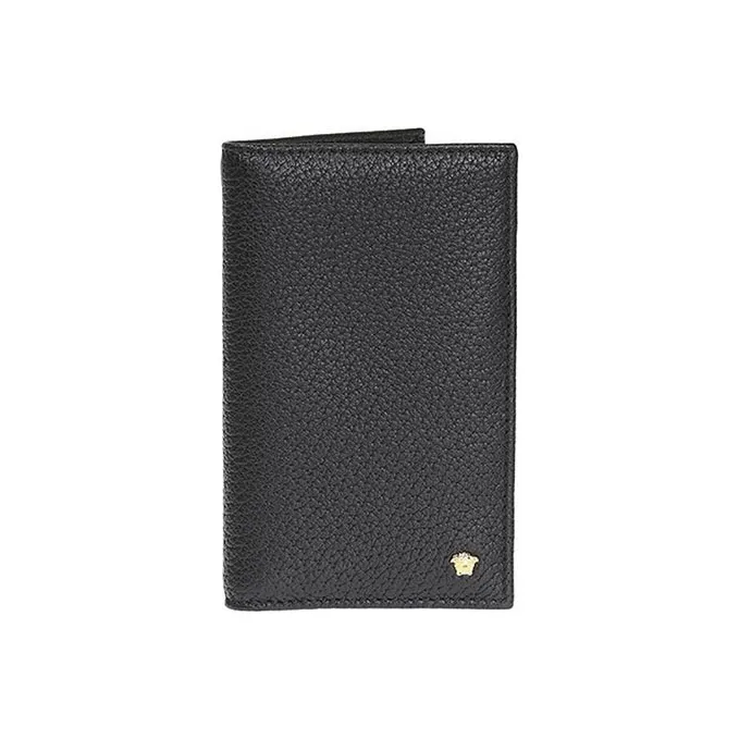 FANSIZHE Leather Leather Clip Wallet Men's Black-0