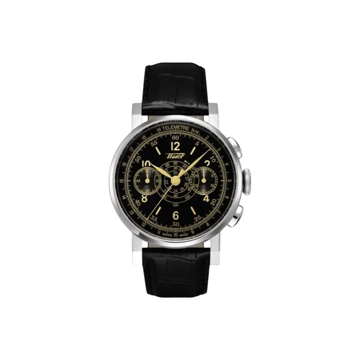 TISSOT Heritage 2009 Collection Automatic Mechanical Movement Men's Watches Watch 40mm Black Dial Leather Strap-0