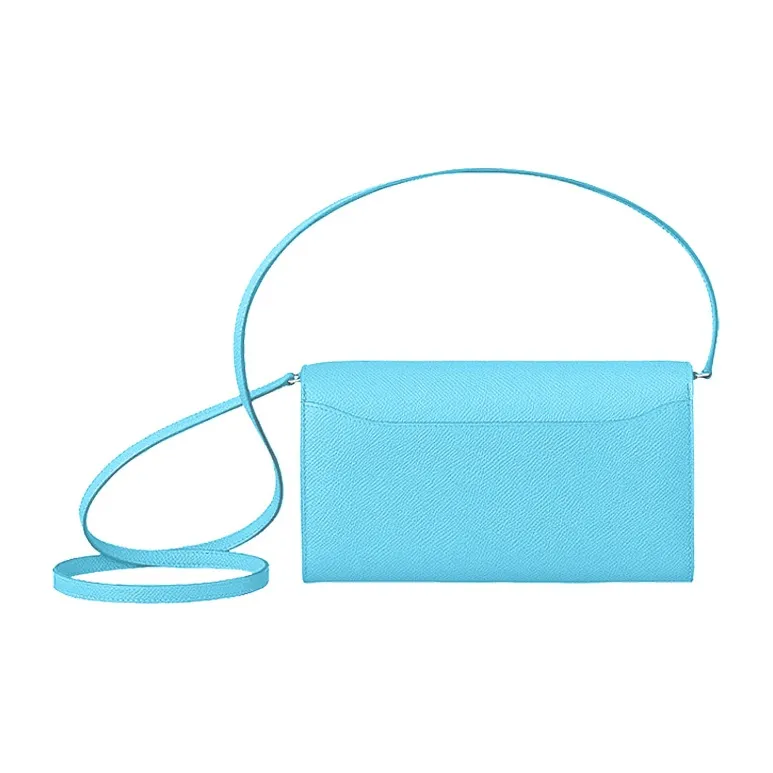 HERMES Constance To Go Epsom Calfskin Clutches Wallets Shoulder Bag Crossbody Bag Women's 3P Bleu Atoll Macaron Blue-1