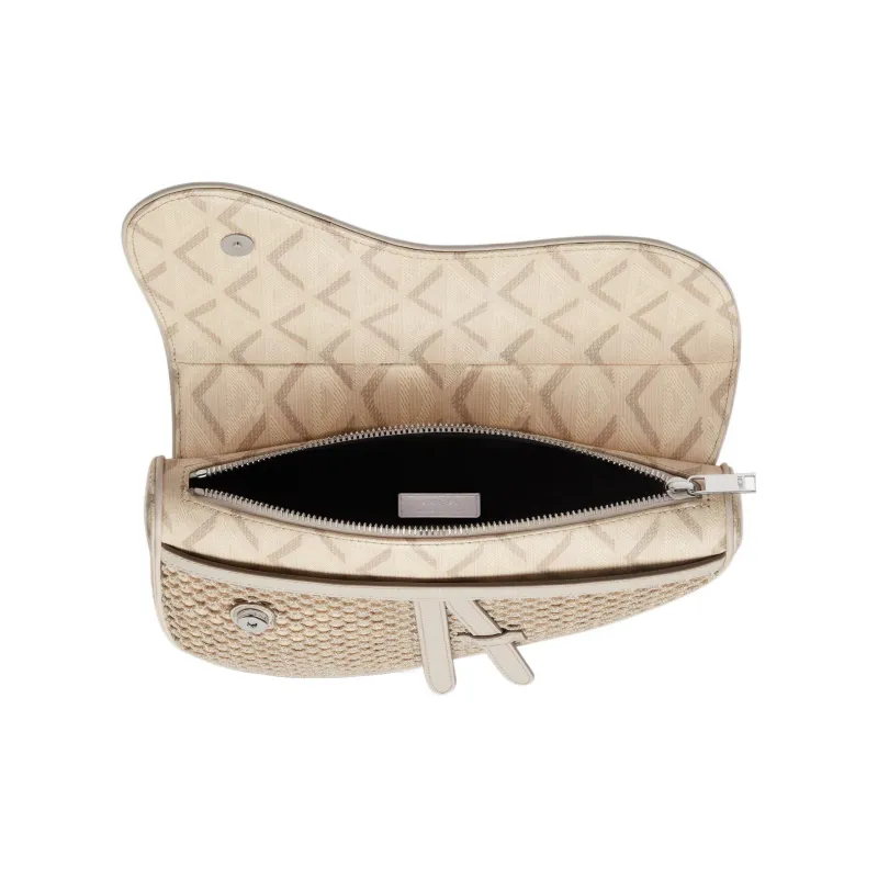 DIOR Canvas Saddle Bag Shoulder Bag Crossbody Bag Fanny Pack Sling Bag Men's Natural-1