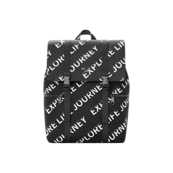 MAH Polyester Backpack Unisex Black/Purple