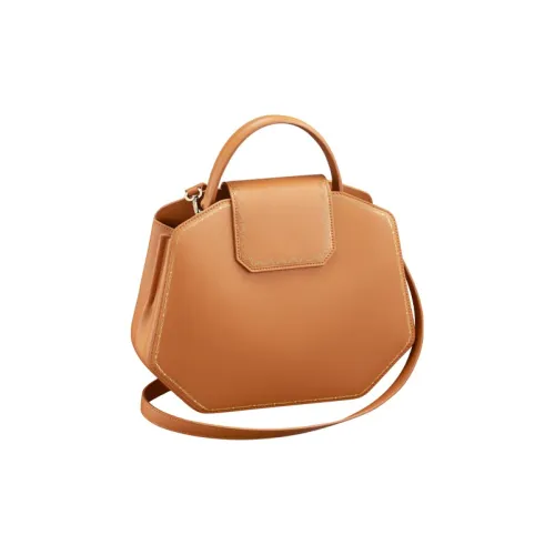CARTIER GUIRLANDE Calfskin Handbag Shoulder Bag Crossbody Bag Small Size Women's Camel