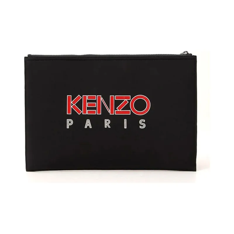 KENZO Classic Tiger Head Polyester Nylon Clutch Handbag Men's Black-2