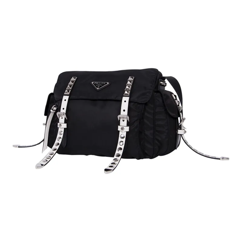 PRADA Nylon Fabric Crossbody Bag Women's Black-1